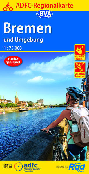 Thumbnail - Adfc-regionalkarte Bremen Und Umgebung, 1:75.000, Mit