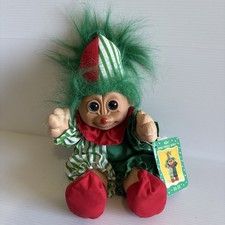 Russ Berry Wee Troll Kidz Clown Doll "Bo-Bo" In Green And Red With Tag