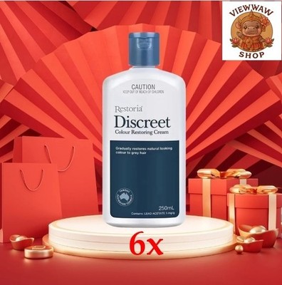 6x Restoria Discreet Unisex Color Restoring Cream - Natural  250ml.