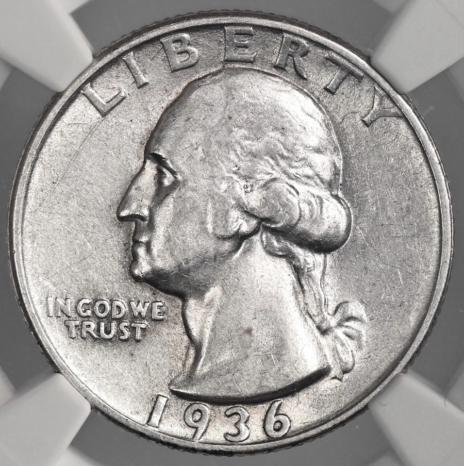 1936-D  25C WASHINGTON SILVER QUARTER DENVER  NGC XF45  #8405238-026 - Image 2 of 4