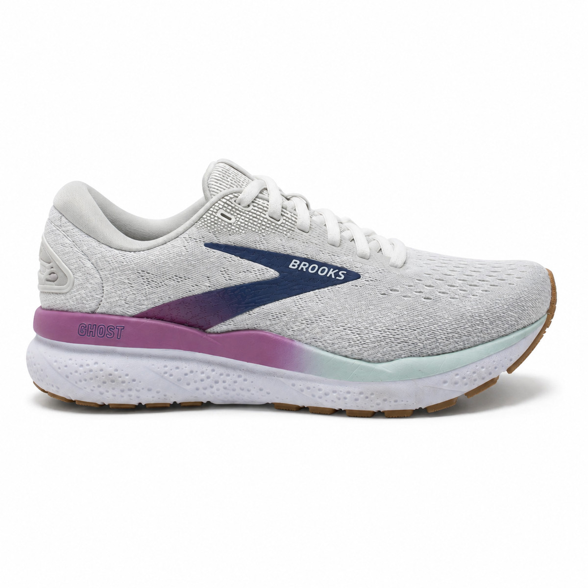 Brooks GHOST 16 Women's Running Shoes White/Grey/Estate Blue US Size 8 View 6