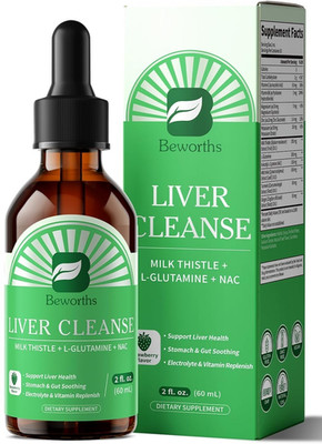 Liver Cleanse Detox & Repair - Liver Support Liquid Drops with Milk Thistle