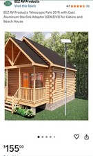 EEZ Starlink Telescopic Pole 20ft With Cast Aluminum Starlink Adaptor Gen3/V3