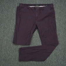 Scotch  Soda Pants Mens 33x32 Purple Mott Slim Chino Stretch Trouser
