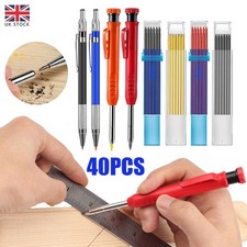 40x Deep Hole Solid Carpenter Pencil Marker Tool Woodworking Marking Mechanical
