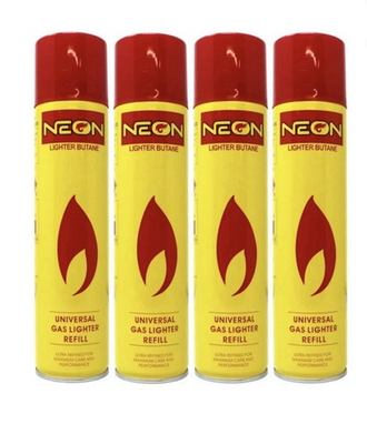 #ad 4 Pack Neon Lighter Gas Refill Butane Universal Fluid Fuel Ultra Refined $16.49