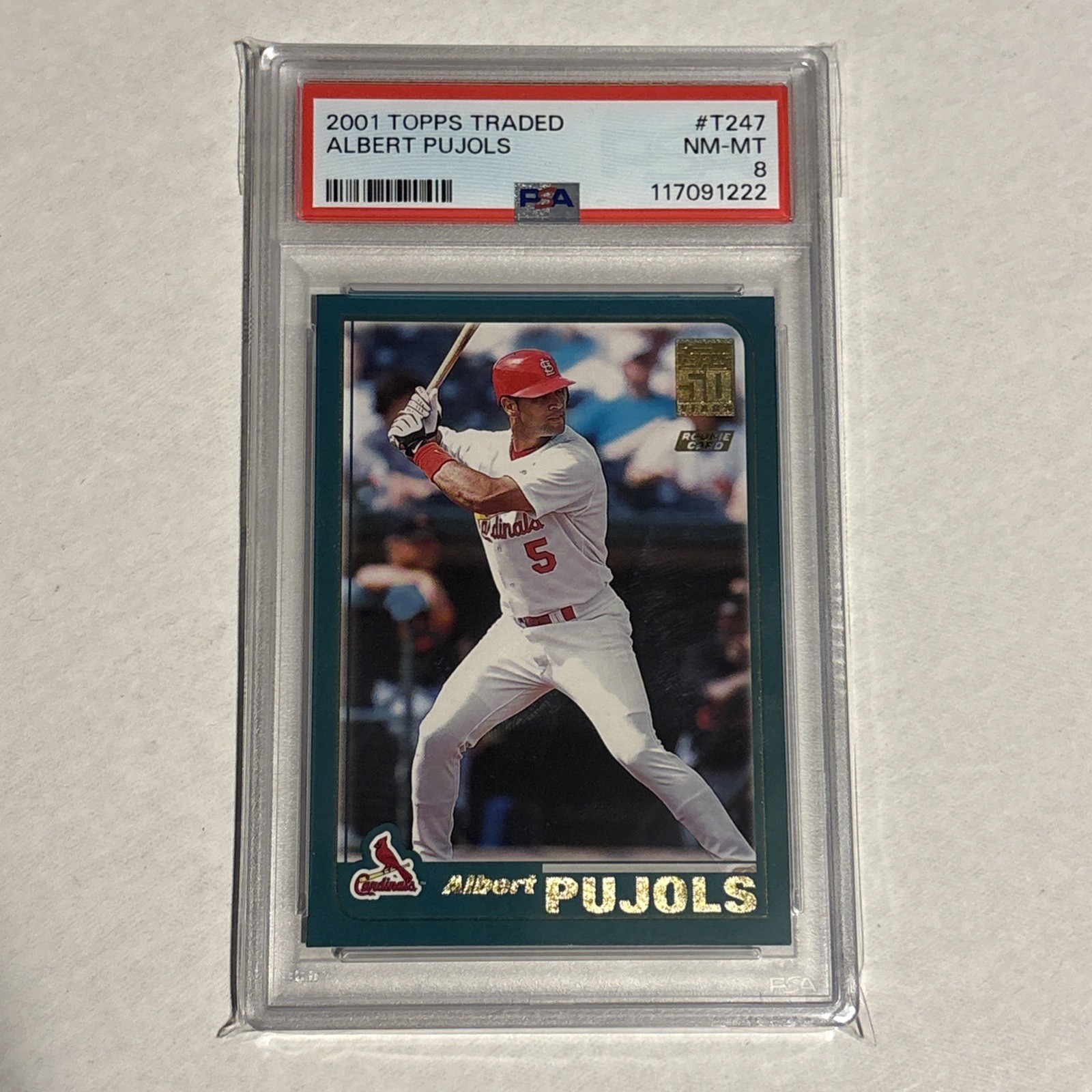 2001 Topps Chrome Traded Baseball Albert Pujols PSA 8 -  #T247 - CARDINALS
