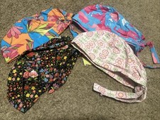 Green Scrubs Surgical Scrub Hats. 4 Hats. Various Patterns Elephant Floral Multi