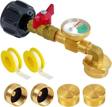 Propane Refill Adapter for 1 lb. Tanks, Propane Refill Elbow Adapter with Valve 