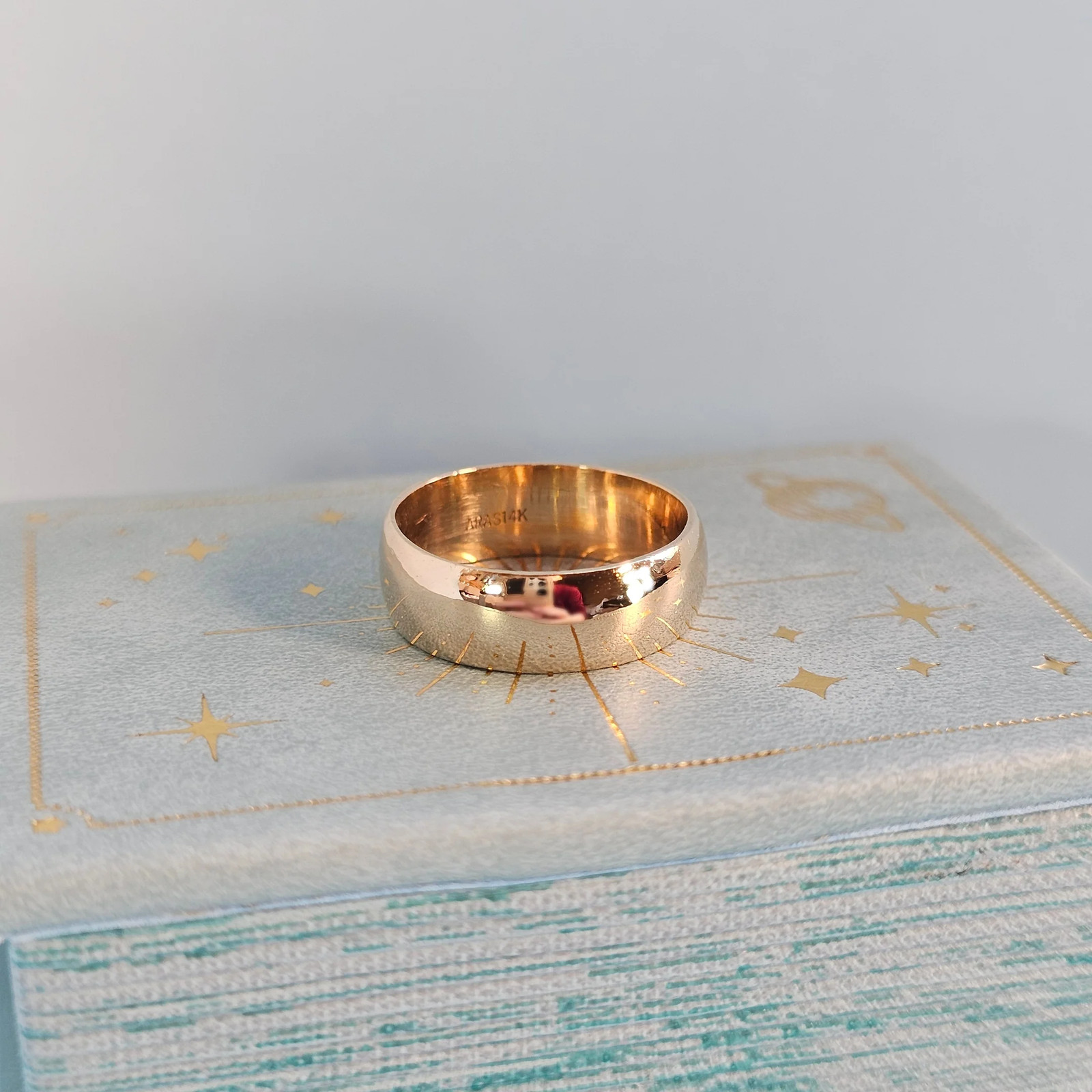 14ct Solid Yellow Gold D-Shape Wedding Ring - 4.4… - image 11