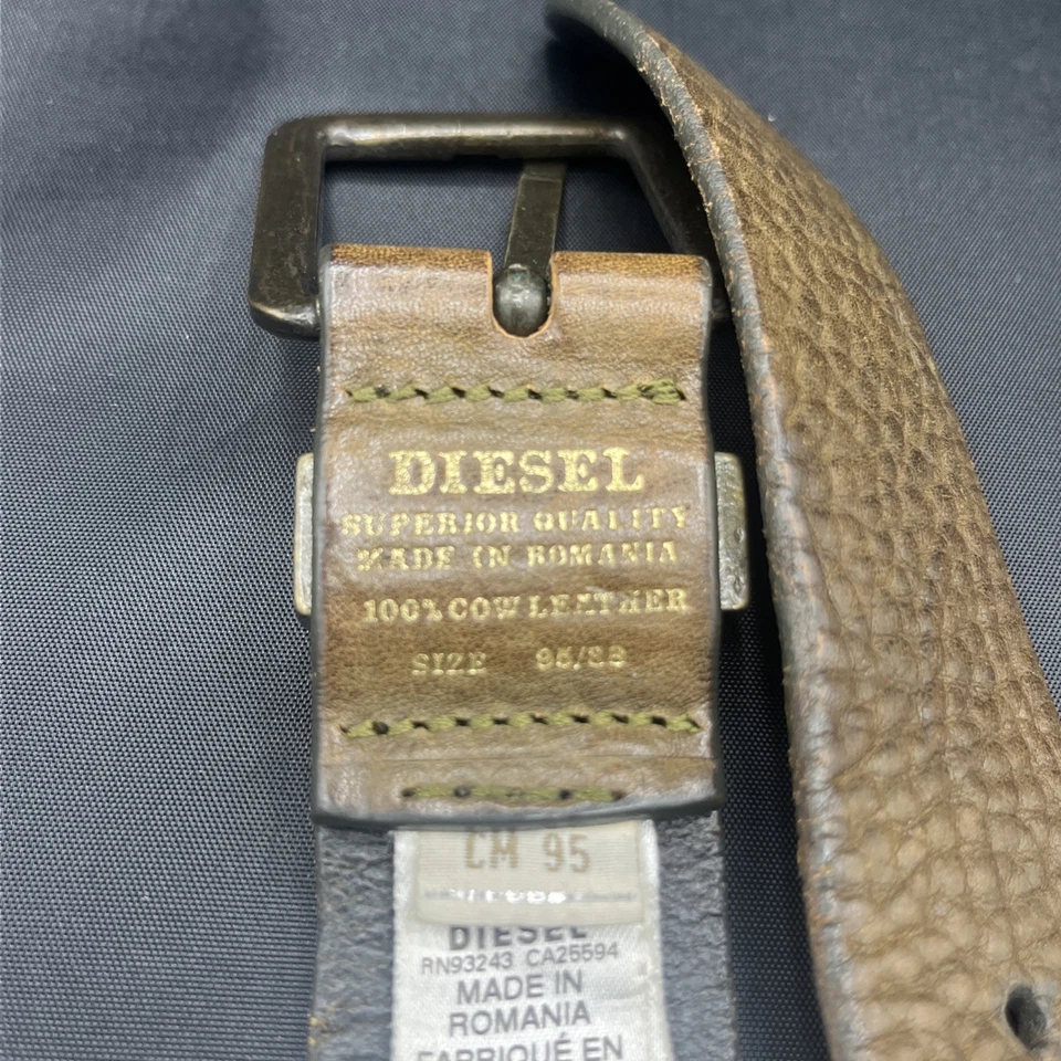 Cinturón de cuero marrón Diesel de colección para hombre hecho en Rumania cuero de vaca de calidad superior Foto 4 de 4