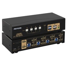 4 Port USB 3.0 KVM Switch Dual Monitor HDMI 4K 60Hz mit Audio