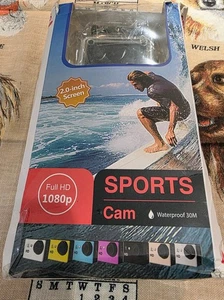 Sports Cam Waterproof 30M Full HD 1080p 2" Screen NEW in sealed, unopened box
