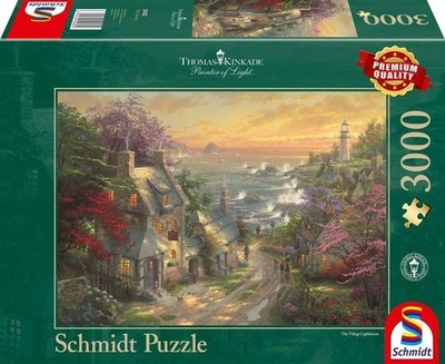 NEW & SEALED Schmidt 59482 Thomas Kinkade: The Village Lighthouse 3000 Pc Puzzle