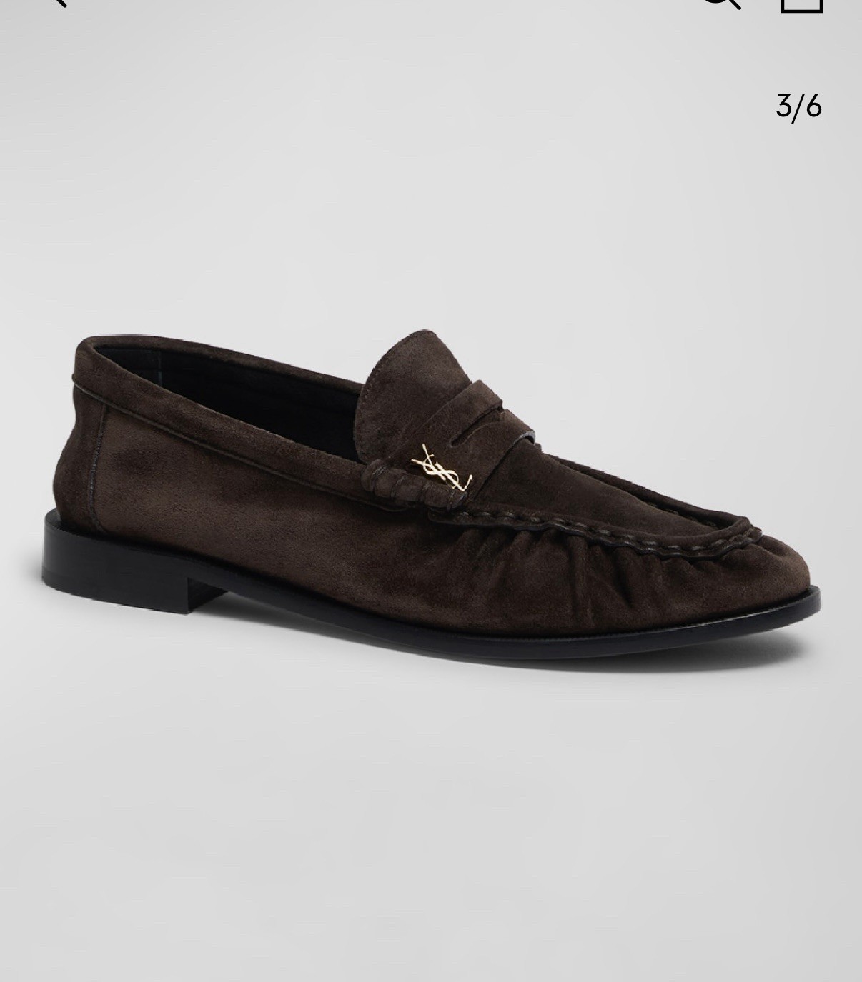 Saint Laurent Le mocassino penny pantofole in pelle scamosciata marrone taglia 39 US 9