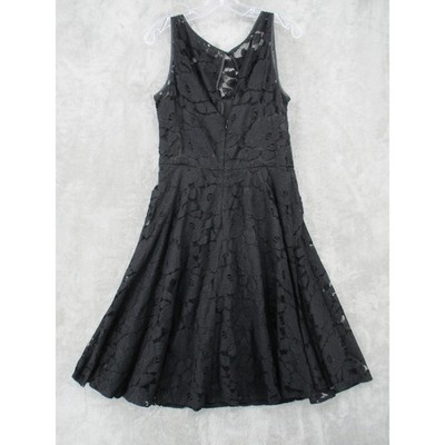 Evan Picone Dress Womens 12 Sheer Lace Fit Flare Dark Romance Whimsigoth  Black | eBay