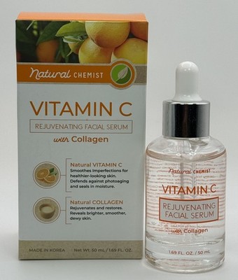 NATURAL CHEMIST VITAMIN C REJUVENATING FACIAL SERUM WITH COLLAGEN NIB 1.69FLOZ