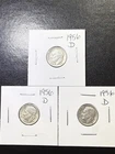 (3 Coins) 1956 D Silver Roosevelt Dimes
