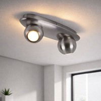 Decken Lampe GäSte Schlaf Zimmer Spot Leuchte Silber Kugel Strahler Schwenkbar