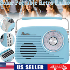 Solar Portable Retro Radio FM/AM/SW Bluetooth Speaker USB/TF Card/AUX MP3 Player