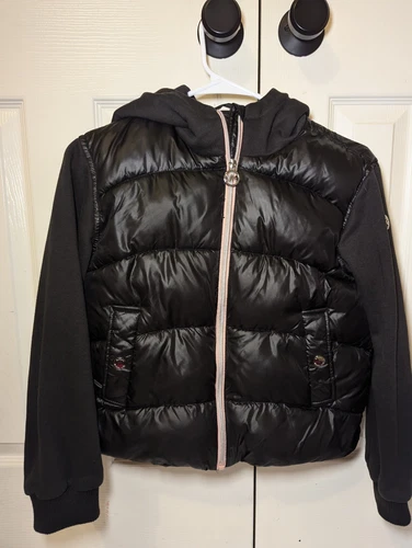 Michael Kors Giubbotto imbottito trapuntato nero con cappuccio staccabile Big Girls taglia 14