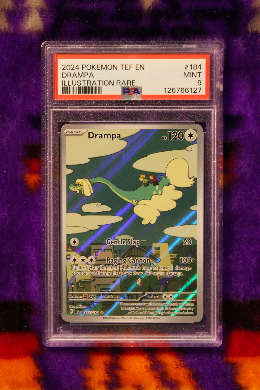 Pokemon TCG Drampa 184/162 SV05: Temporal Forces Holo PSA Grade 9