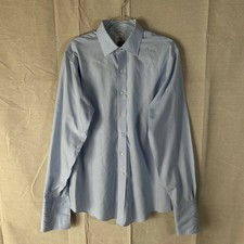 Brooks Brothers Slim Fit Non-Iron Supima Cotton French Cuff Dress Shirt Blue 16