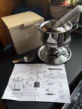 SET FONDUTA Habitat mai usato acciaio inox completo + istruzioni scatola originale