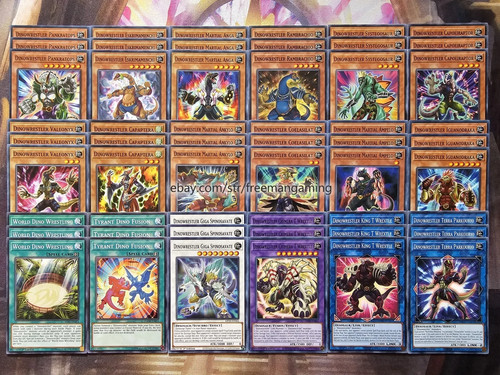 YuGiOh Competitive Dinowrestler Deck 54 Cards Pankratops Dinosaur Budget + Bonus