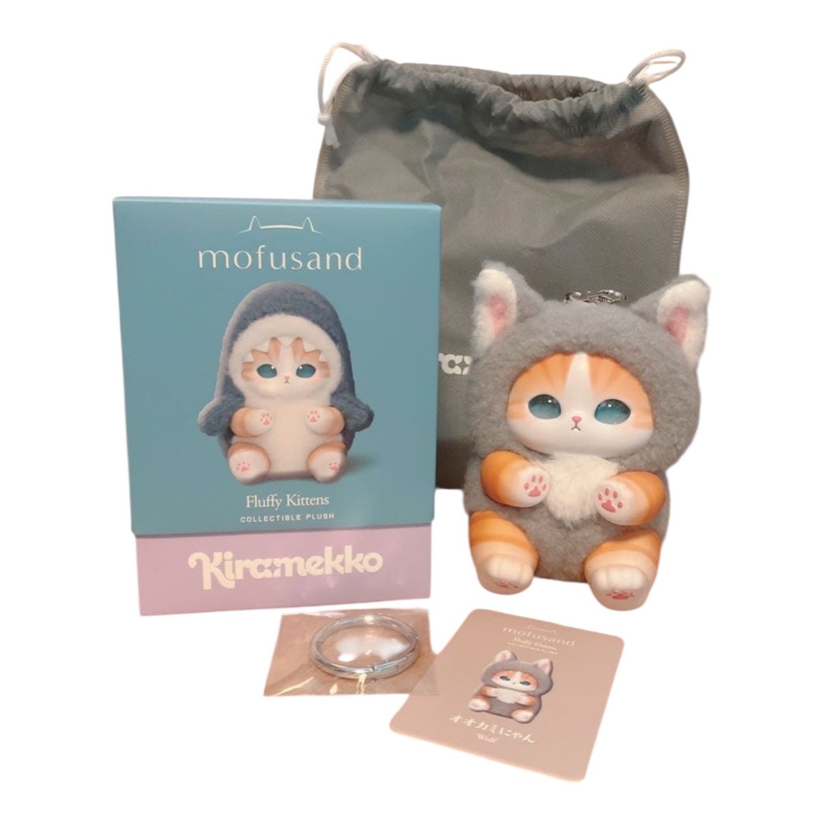 mofusand Fluffy Kittens うさぎ キーホルダー mofusand Kiramekko Fluffy Kittens Plush Keychain Blind Box Japan