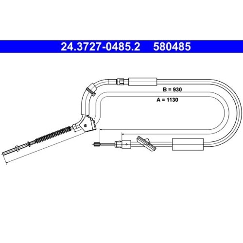 1X Seilzug, Feststellbremse ATE 24.3727-0485.2 Passend FüR MERCEDES-BENZ-image