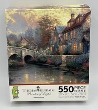 Thomas Kinkade COBBLESTONE BROOKE 550 Piece Jigsaw Puzzle NEW! 