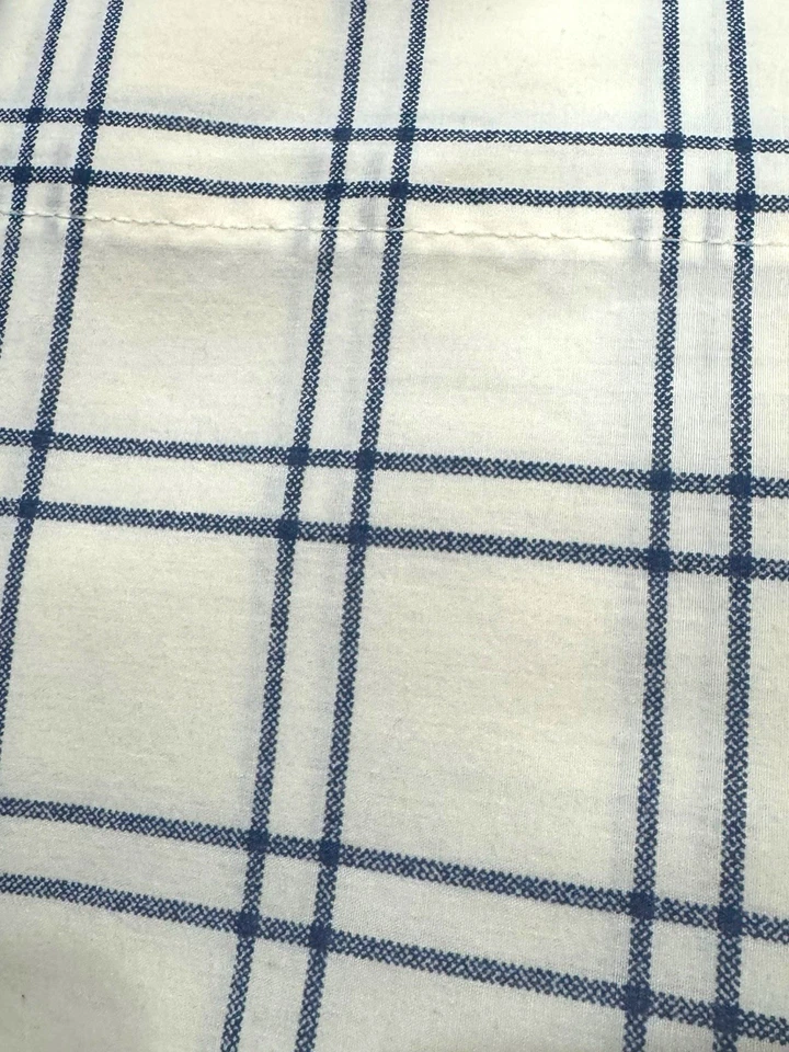 Juego de Funda de Almohada Martha Stewart Vintage Talla King Crema y Azul Mezcla de Algodón a Cuadros Foto 4 de 4