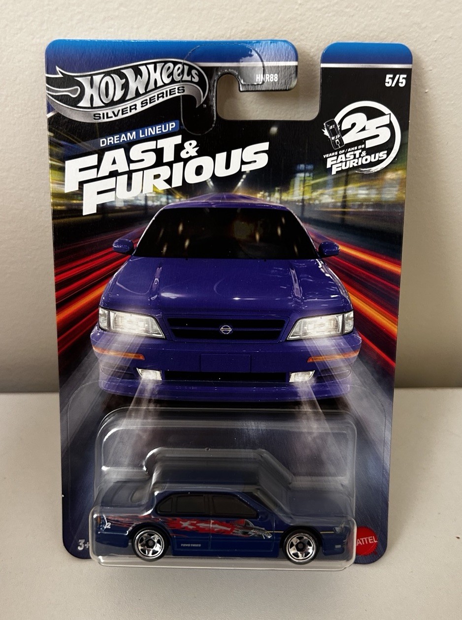 Hot Wheels 1999 Nissan Maxima 25 Years Of Fast & Furious Blue Car 1/64
