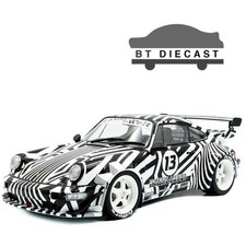 SOLIDO 2022 PORSCHE RWB BODYKIT THE ZEBRA 1/18 DIECAST BLACK / WHITE S1807513