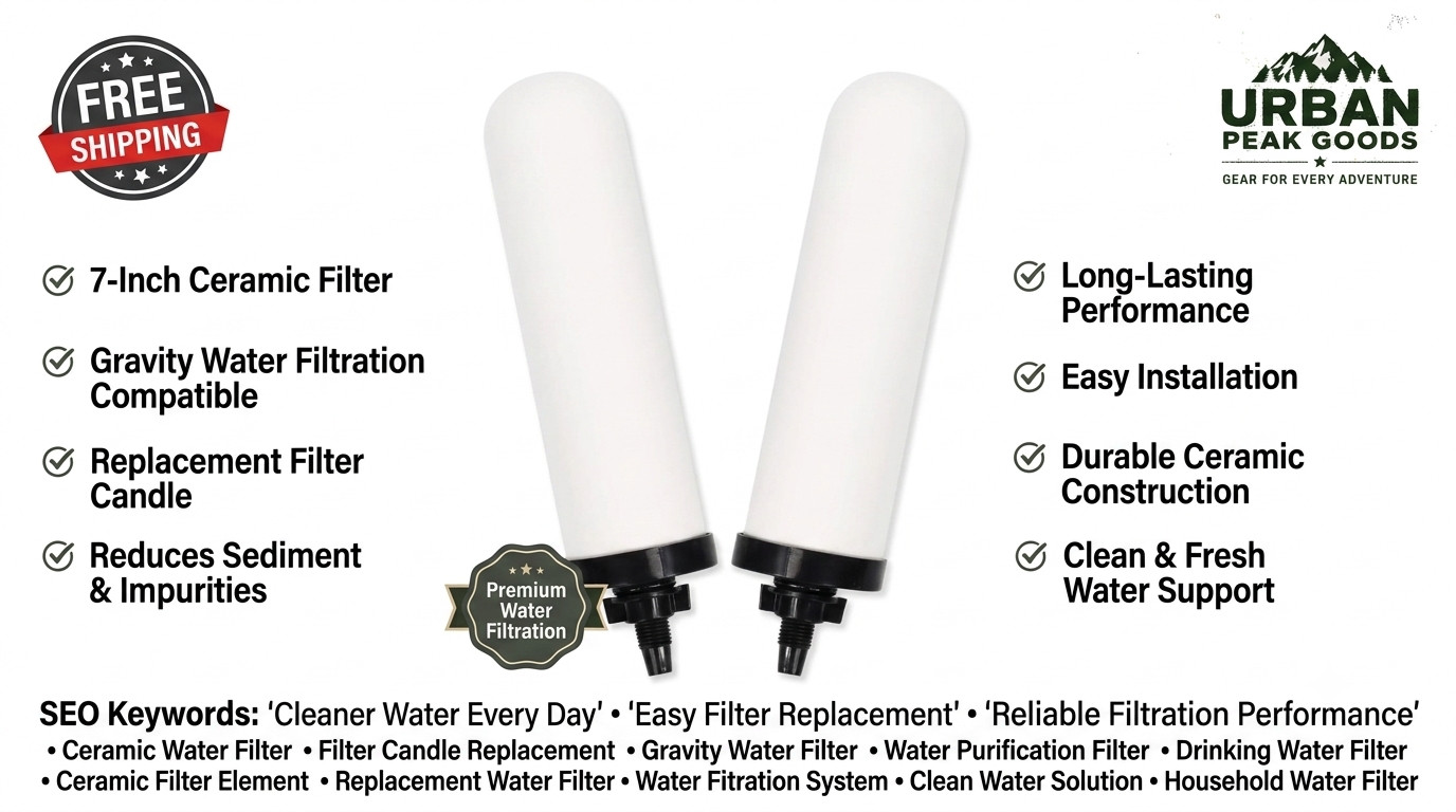 7" Ceramic Water Filter Candle Replacement for Gravity Water Filtration System