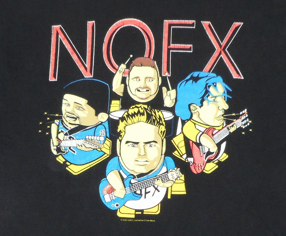 2002年製 NOFX カートゥーン Tシャツ Мサイズ NOFX Vintage T Shirt 2002 Concert Tour Punk Rock Band Y2K Warped