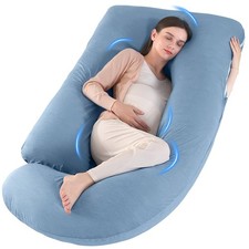 U-Shaped Pregnancy Pillow for Sleeping, Full Body Support for Back, HIPS Be...