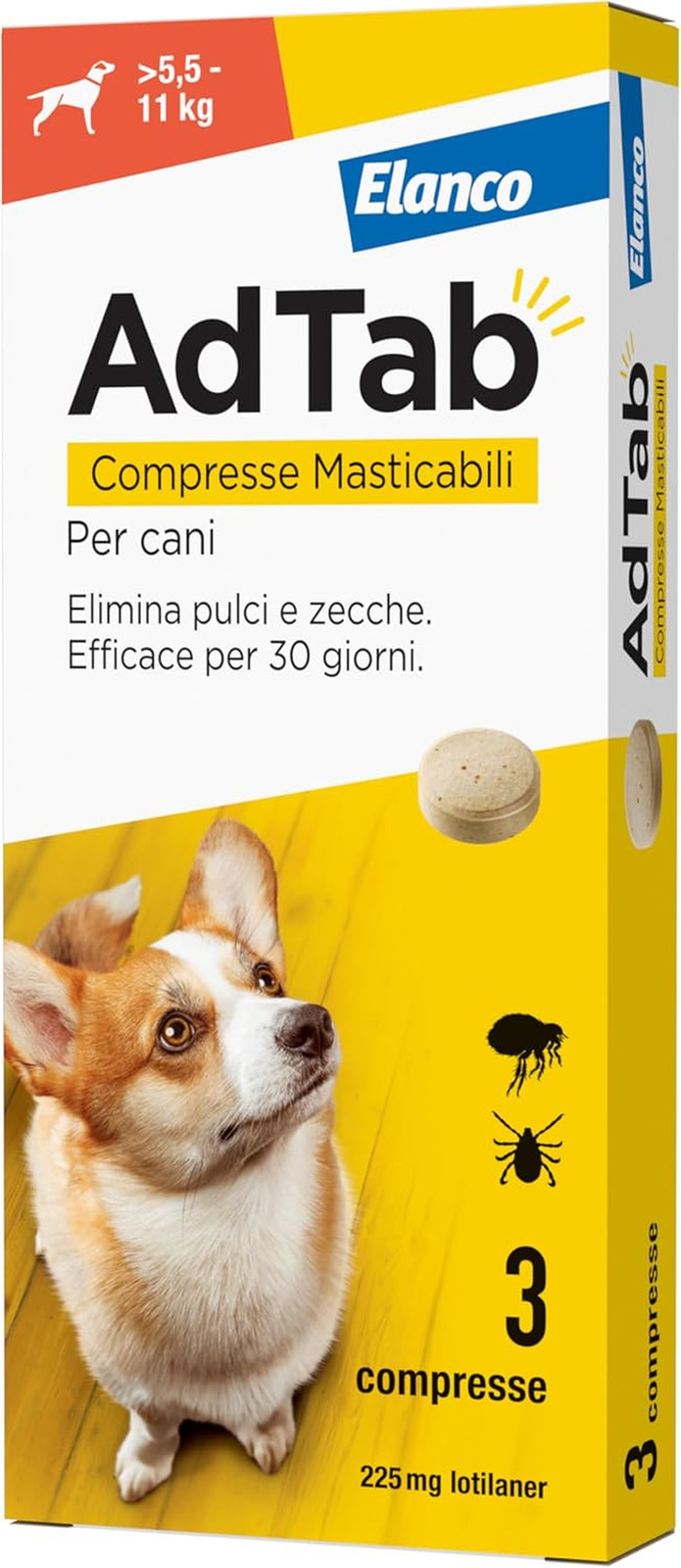 Compresse Masticabili per Cani 5,5-11 Kg - 3 Trattamenti Mensili
