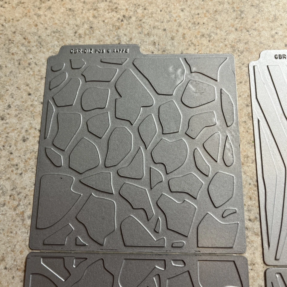 3 QuicKutz Crafts 4X4 Embossing Die Zebra Giraffe And Swirls GOOSEBUMPZ Lot - Image 2 of 4