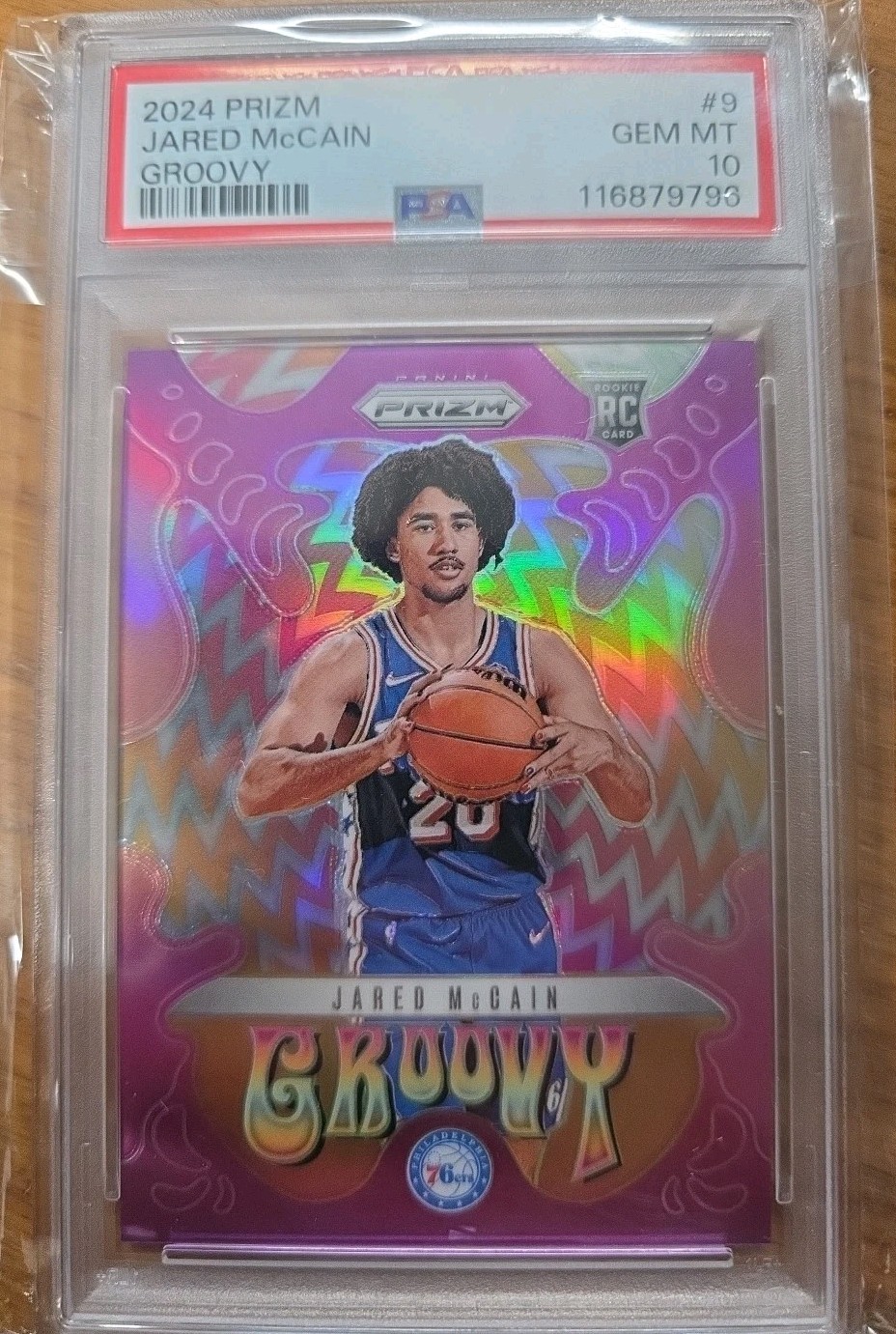 Jared McCain 2024 Prizm Groovy #9 Case Hit SSP PSA 10