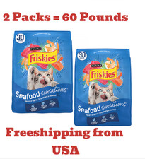  2 pack Friskies Seafood Sensations Salmon Tuna  Shrimp Dry Cat Food, 30-lb bag