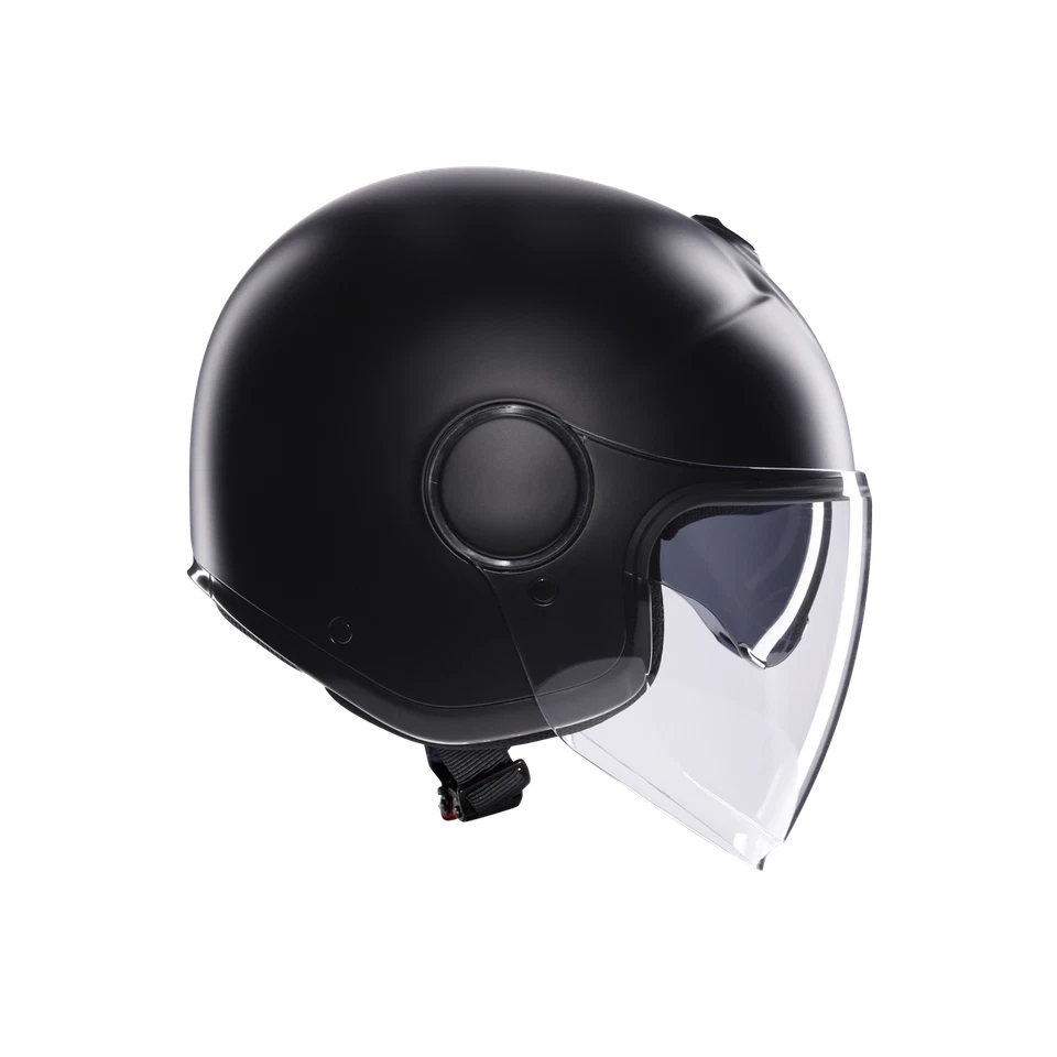 Casco JET Moto scooter AGV ETERES E2206 MONO MATT BLACK Nero Opaco - Immagine 3 di 4