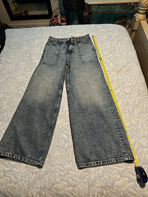 ba&sh BASH Women s Blue Denim Wide Leg High Rise Jeans (Medium)