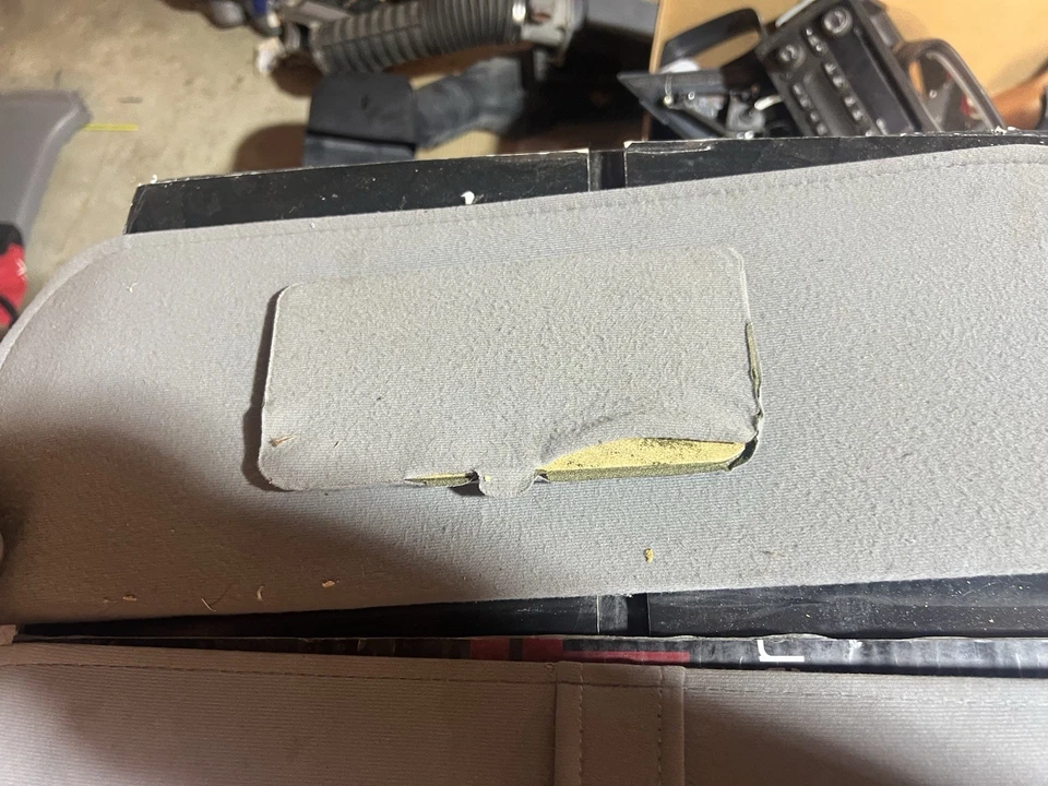 92-97 Dark/Granite Gray Cloth Sun Visors Pair F150 F250 F350 Bronco OEM - Image 4 of 4