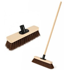 BH | 12” Garden Broom Outdoor with 1.2m Wooden Handle, Sweeping Yard Brush