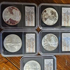 West Point Mint American Eagle 1 oz Silver Proof Burnished PCS Certified Lot