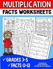 Multiplication Facts Worksheets: Grades 3-5 Digits 0-12 Math Worksheets by Laura