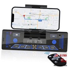 Single-Din Stereo with Car Phone Holder - Bluetooth Car Radio - Push to Talk