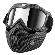 Motorcycle Helmet Riding Goggles Glasses With Removable Face Mask,Detachable Fog